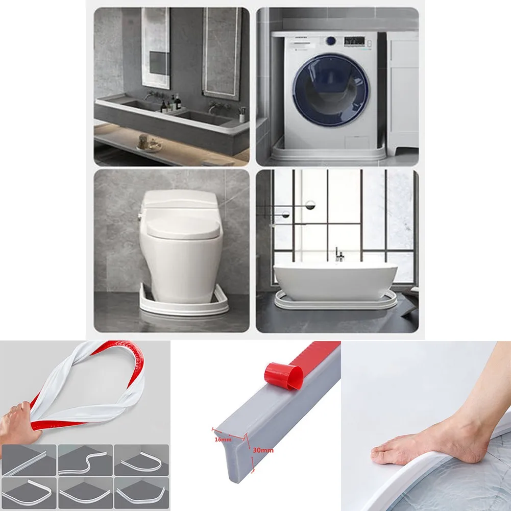 30mm Bathroom Water Stopper Silicone Retention Shower Barrier Strip Bendable Kitchen Dry And Wet Separation Seal Strip
30mm Bathroom Water Stopper Silicone Retention Shower Barrier Strip Bendable Kitchen Dry And Wet Separation Seal Strip