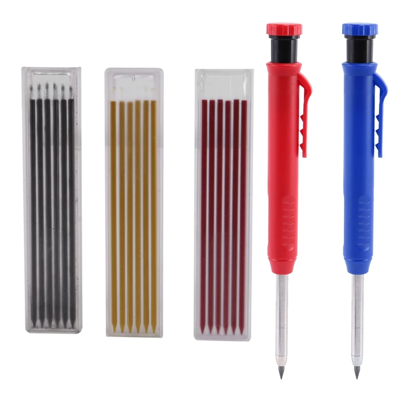 2 Deep Hole Markers, Carpenter's Pencils With 18 Pencil Leads, For Drill Hole Markers On Wood, Metal, Concrete Tiles
2 Deep Hole Markers, Carpenter's Pencils With 18 Pencil Leads, For Drill Hole Markers On Wood, Metal, Concrete Tiles
