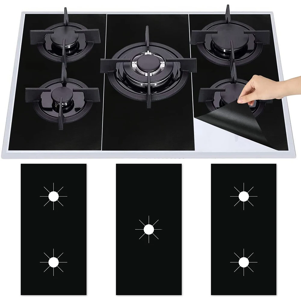 

5 Hole Gas Stove Protectors Cover Stove Heat Insulated Mat Reusable Cleaning Anti-Dirty Pad Gas Stove Protector Guard