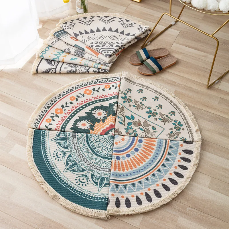 LYN&GY Round Cotton Thread Floor Mat Ethnic Style Printed Carpet Home Living Room Coffee Table Rug Children's Room Bedroom Study
LYN&GY Round Cotton Thread Floor Mat Ethnic Style Printed Carpet Home Living Room Coffee Table Rug Children's Room Bedroom Study