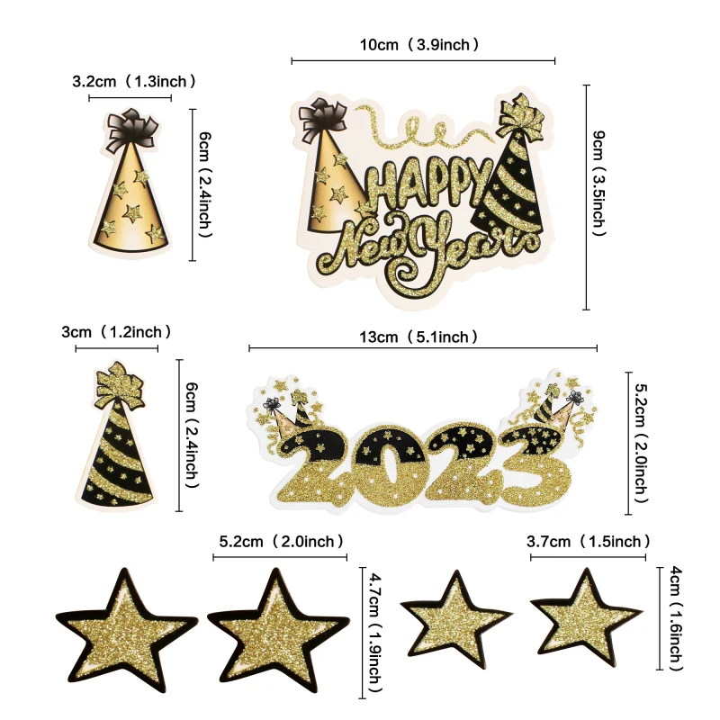 2023 Happy New Year Cake Flags Christmas Stars Cake Topper for Xmas New Year's Home Party Cake Baking Decor DIY
2023 Happy New Year Cake Flags Christmas Stars Cake Topper for Xmas New Year's Home Party Cake Baking Decor DIY