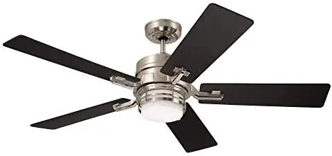 Amhurst LED Ceiling , 54 Inch Dimmable with 4-Speed Wall Control | Indoor Metal Fixture with 5 Reversible Wood Blades, Brushed
Amhurst LED Ceiling , 54 Inch Dimmable with 4-Speed Wall Control | Indoor Metal Fixture with 5 Reversible Wood Blades, Brushed