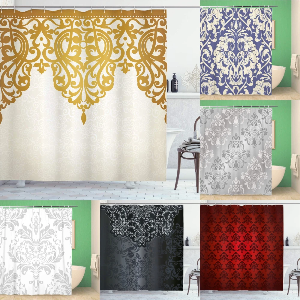 Shower Curtain,Victorian Style Medieval Motifs with Classic Baroque Oriental Shapes,Cloth Fabric Bathroom Set with Hooks
Shower Curtain,Victorian Style Medieval Motifs with Classic Baroque Oriental Shapes,Cloth Fabric Bathroom Set with Hooks