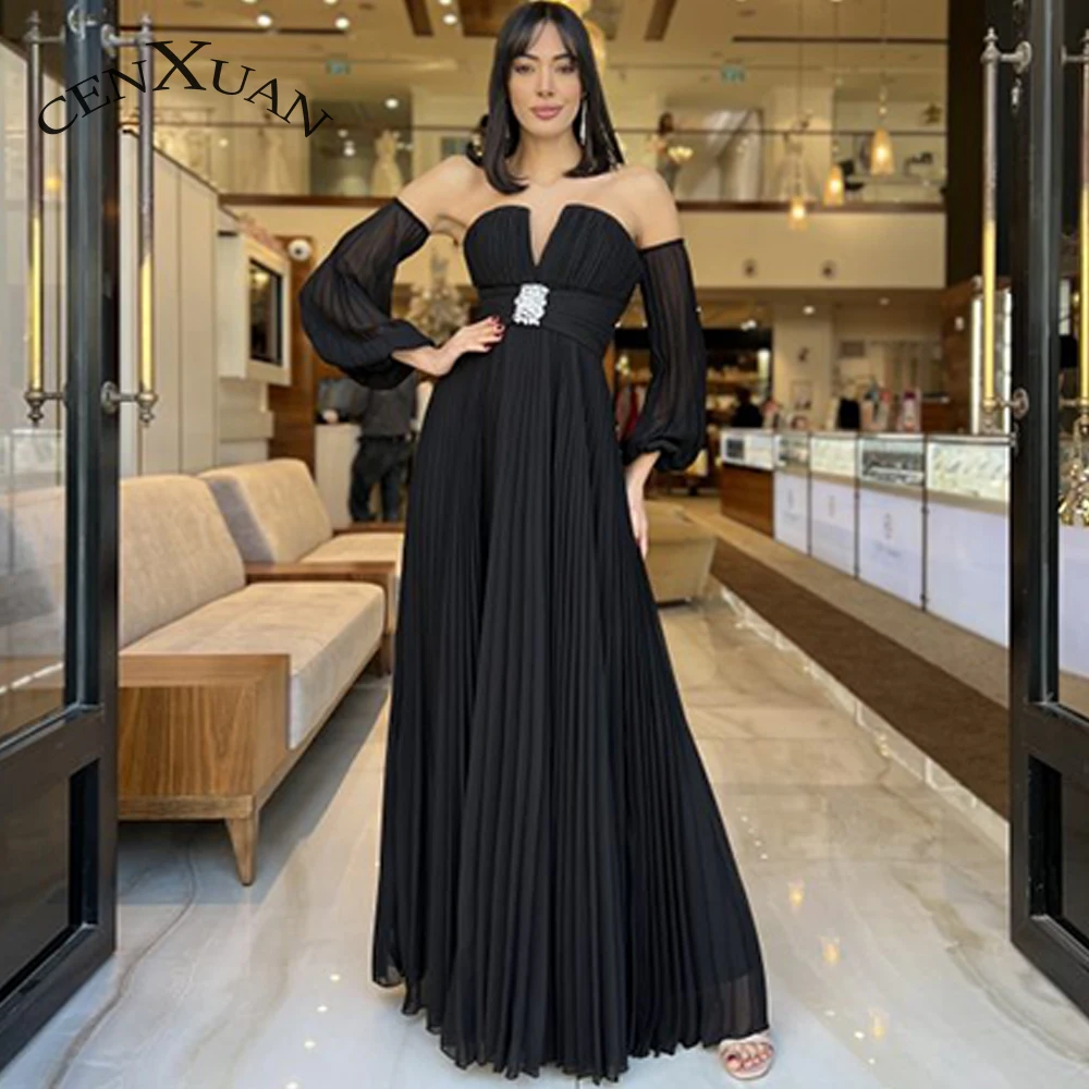 CENXUAN Elegant Crystal Detachable Sleeve Prom Evening Dresses Deep V-neck Backless Ankle-Length A-line Gowns 2023 Custome Made
CENXUAN Elegant Crystal Detachable Sleeve Prom Evening Dresses Deep V-neck Backless Ankle-Length A-line Gowns 2023 Custome Made