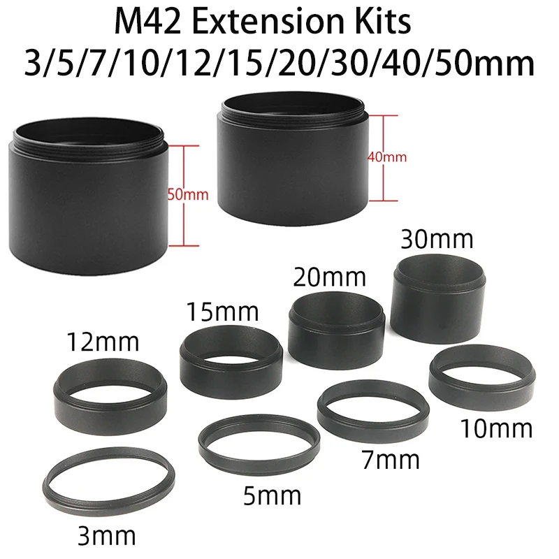 M42x0,75 Наборы удлинительных трубок с фокусным расстоянием 3/5/7/10/12/15/20/30/40/50 мм для астрономической фотографии для расширения T
M42x0,75 Наборы удлинительных трубок с фокусным расстоянием 3/5/7/10/12/15/20/30/40/50 мм для астрономической фотографии для расширения T