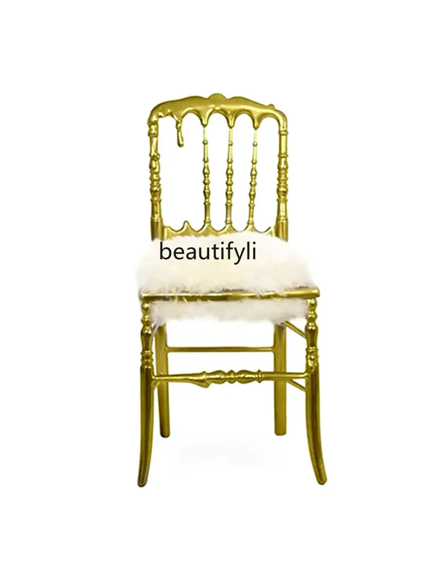 zq Italian Pure Copper Dining Chair Creative Art Designer Metal Lounge Chair Shaped Living Room Chair
zq Italian Pure Copper Dining Chair Creative Art Designer Metal Lounge Chair Shaped Living Room Chair