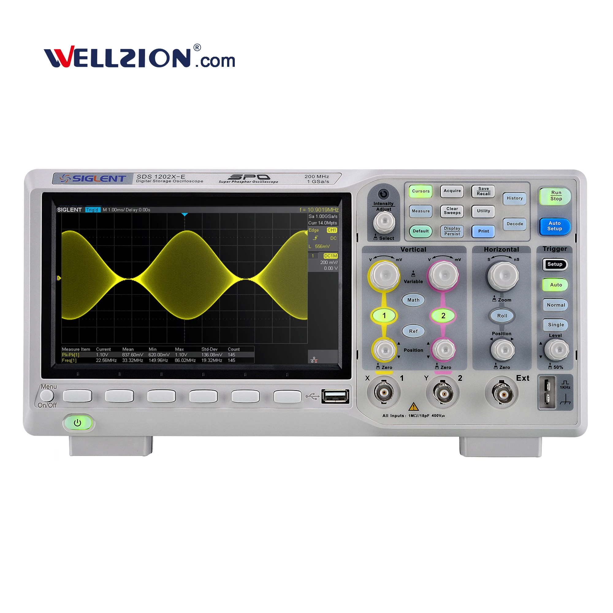 SDS1202X-E,200MHz Digital Siglent Phosphor Oscilloscope