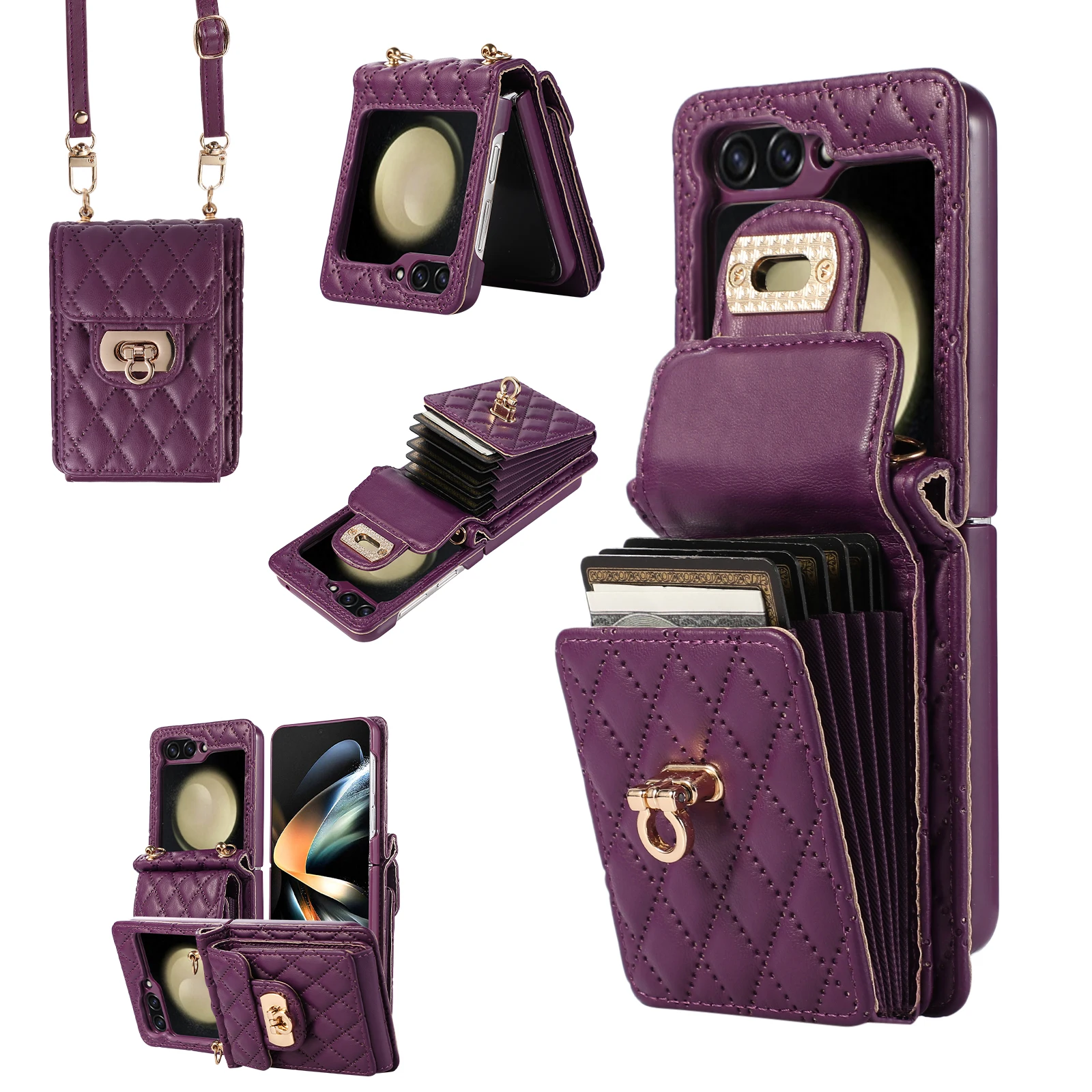 Luxury Leather Cover for Samsung Galaxy Z Flip 5 4 3 Flip5 Flip4 Flip3 5G Crossbody Wallet Phone Case Organ Card Holder Lanyard
Luxury Leather Cover for Samsung Galaxy Z Flip 5 4 3 Flip5 Flip4 Flip3 5G Crossbody Wallet Phone Case Organ Card Holder Lanyard