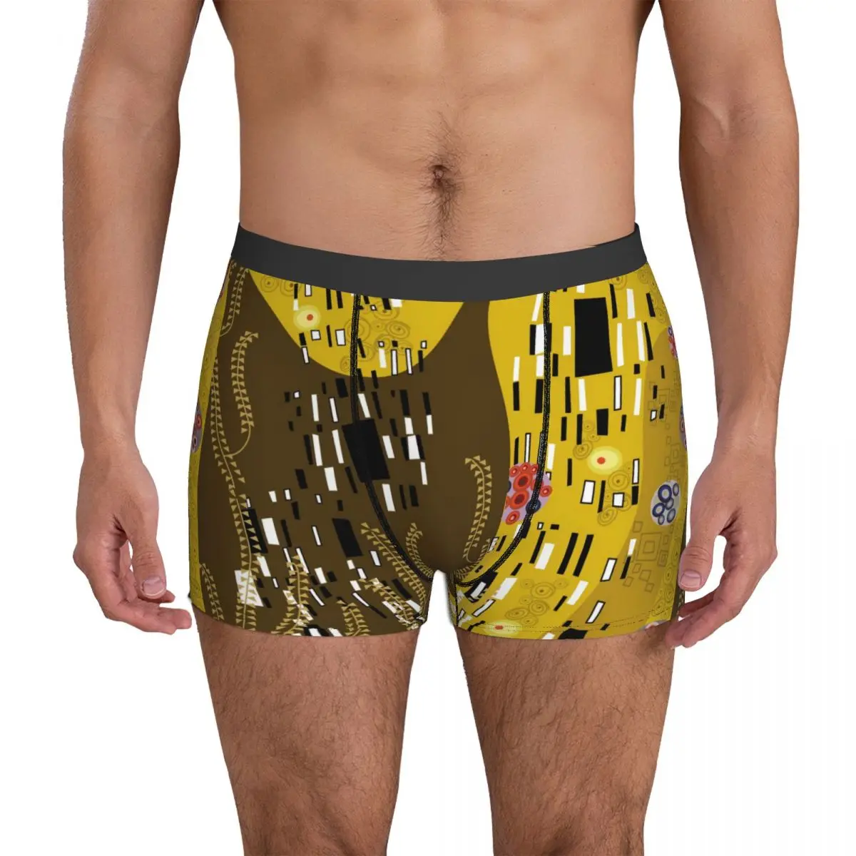 

Gustav Klimt Inspired Underwear Nouveau The Kiss Panties Printing Breathable Boxer Shorts High Quality Shorts Briefs Plus Size