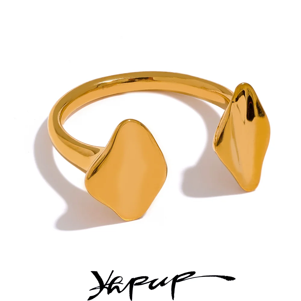 Yhpup Size 7 Stainless Steel Geometric Waterproof Ring Minimalist PVD 18k Gold Color Plated Metal Charm Chic Jewelry for Women
Yhpup Size 7 Stainless Steel Geometric Waterproof Ring Minimalist PVD 18k Gold Color Plated Metal Charm Chic Jewelry for Women