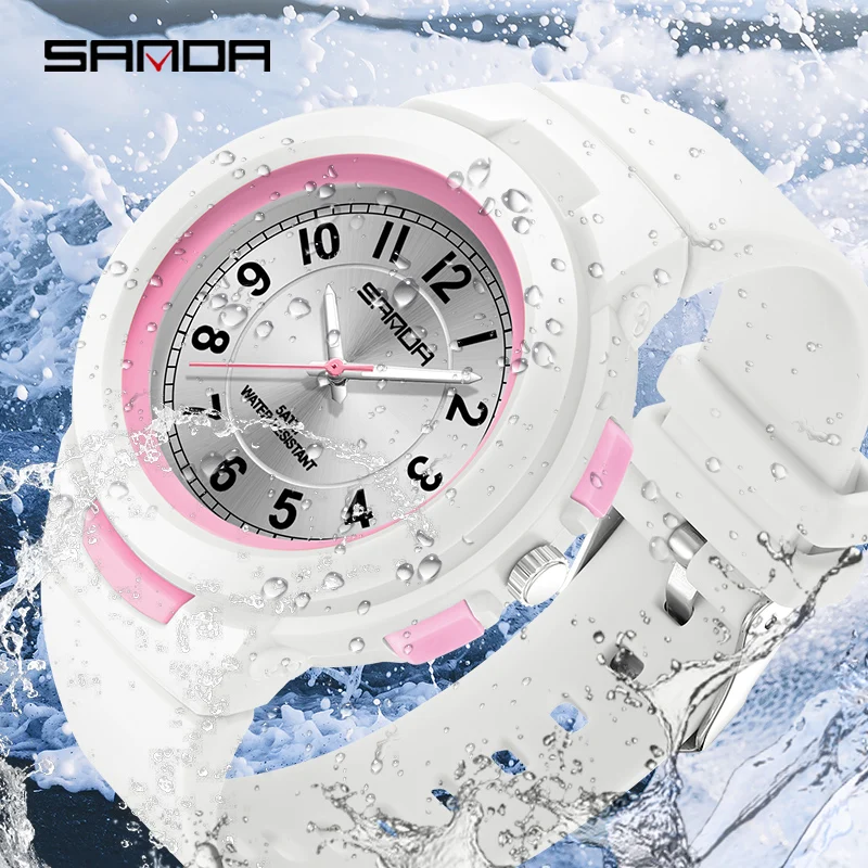 

SANDA 2023 New Fashion Trend Ladies Watch Sports 30M Waterproof Wrist Watch Ladies Watch Casual Clock Relogio Feminino 6095