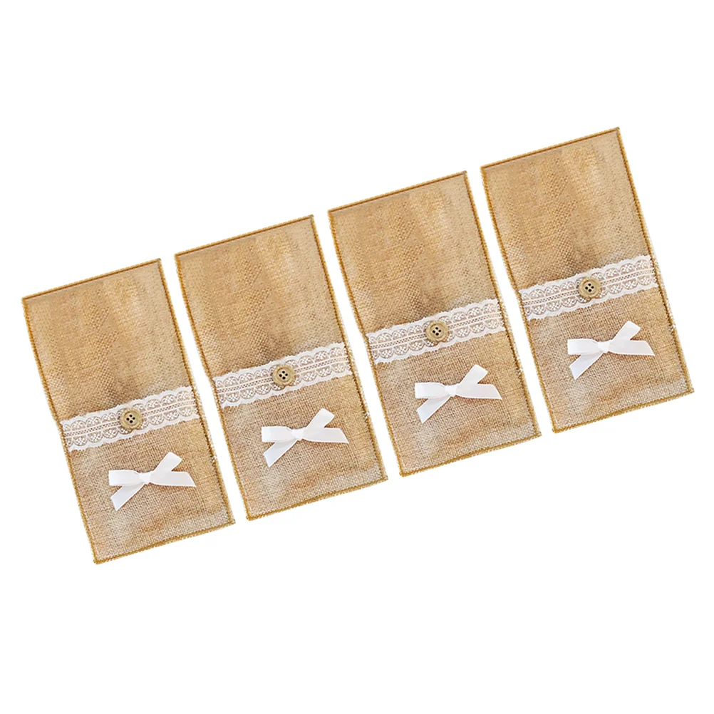 4 Pcs Christmas Linen Cutlery Bags Forks Spoons Silverware Holder Pouch Tableware Bags for Hotel Restaurant (Flower Knot)
4 Pcs Christmas Linen Cutlery Bags Forks Spoons Silverware Holder Pouch Tableware Bags for Hotel Restaurant (Flower Knot)