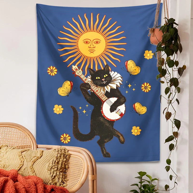 Party Cat Tapestry Wall Hanging butterfly sun prom Tapestries Bohemian Cute Cartoon Children's room Girls Dorm Hoom Decoration 1
Party Cat Tapestry Wall Hanging butterfly sun prom Tapestries Bohemian Cute Cartoon Children's room Girls Dorm Hoom Decoration 1