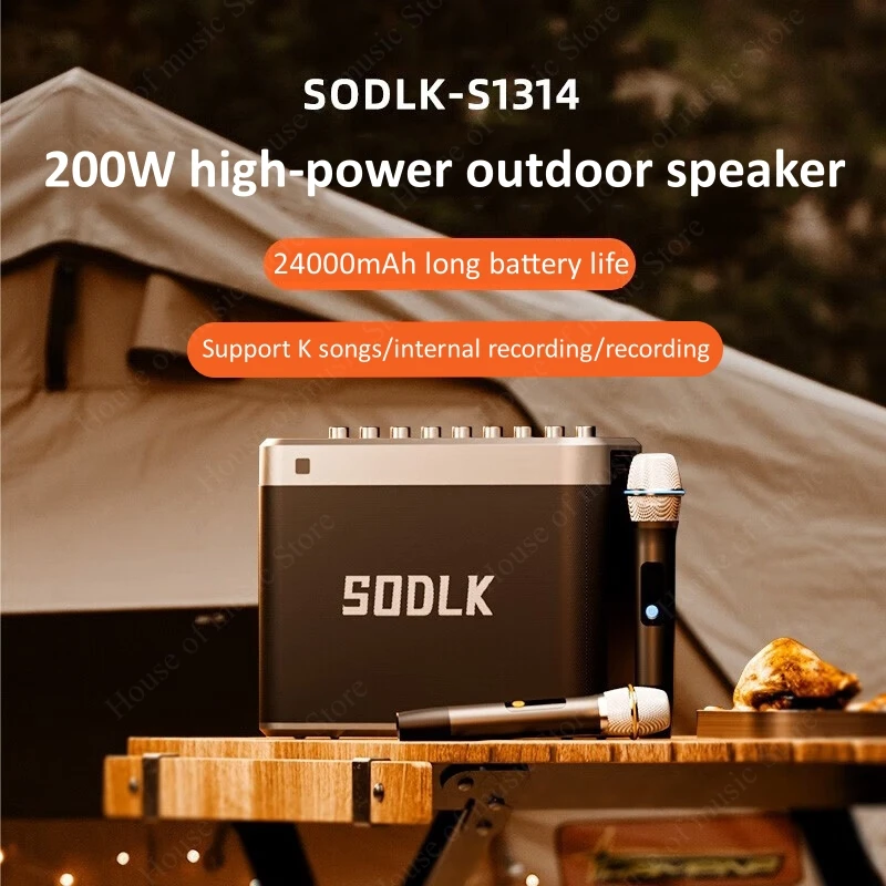 SODLK S1314 200W High Power Wireless Bluetooth Speakers Karaoke Soundbox 4 Horns Heavy Bass 24000mAh Battery Super-long Standby
SODLK S1314 200W High Power Wireless Bluetooth Speakers Karaoke Soundbox 4 Horns Heavy Bass 24000mAh Battery Super-long Standby