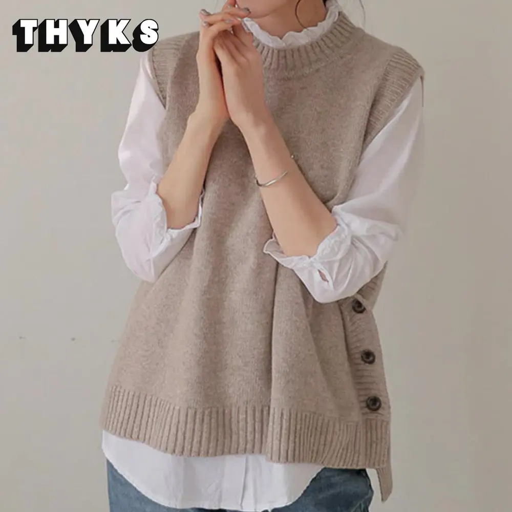 Women’s Knitted Vest Fashion O-Neck Sleeveless Sweater Pullovers College Button Tank All-Match Waistcoat Casual Korean Crop Tops
Women’s Knitted Vest Fashion O-Neck Sleeveless Sweater Pullovers College Button Tank All-Match Waistcoat Casual Korean Crop Tops
