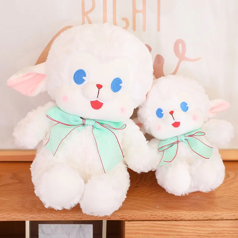 

20-40cm Cute Sheep Plush Toy Soft Stuffed Cartoon Blue Bow Lamb Doll Baby Toys Children's Birthday Gift Gifts for Girls