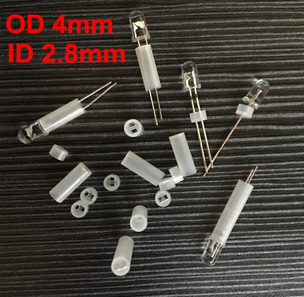 

1000pcs 4*2.5 4x2.5 OD*L 2 Holes White Cylindrical Round LED Diode PCB Board Mount Support Pillar Isolation Column Hood Spacer