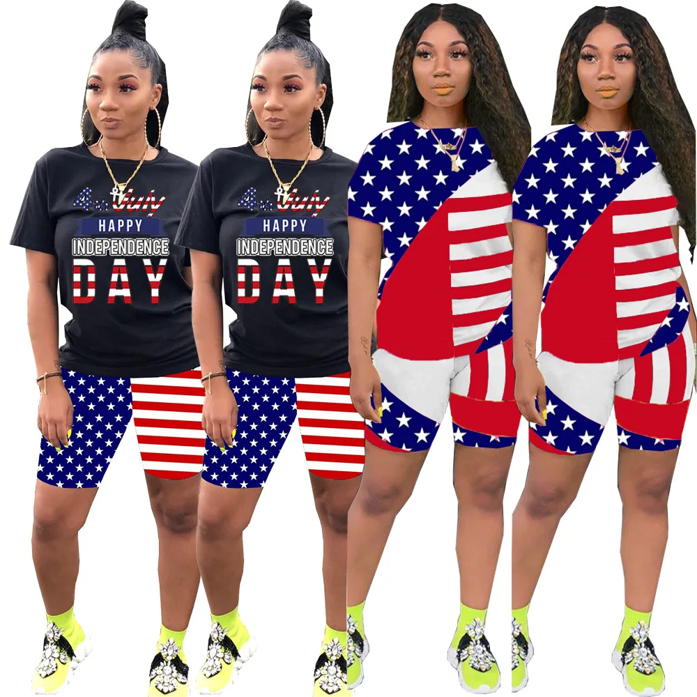 Fashion women's tracksuits clothing hot selling independence day USA flag printing matching two piece set
Fashion women's tracksuits clothing hot selling independence day USA flag printing matching two piece set