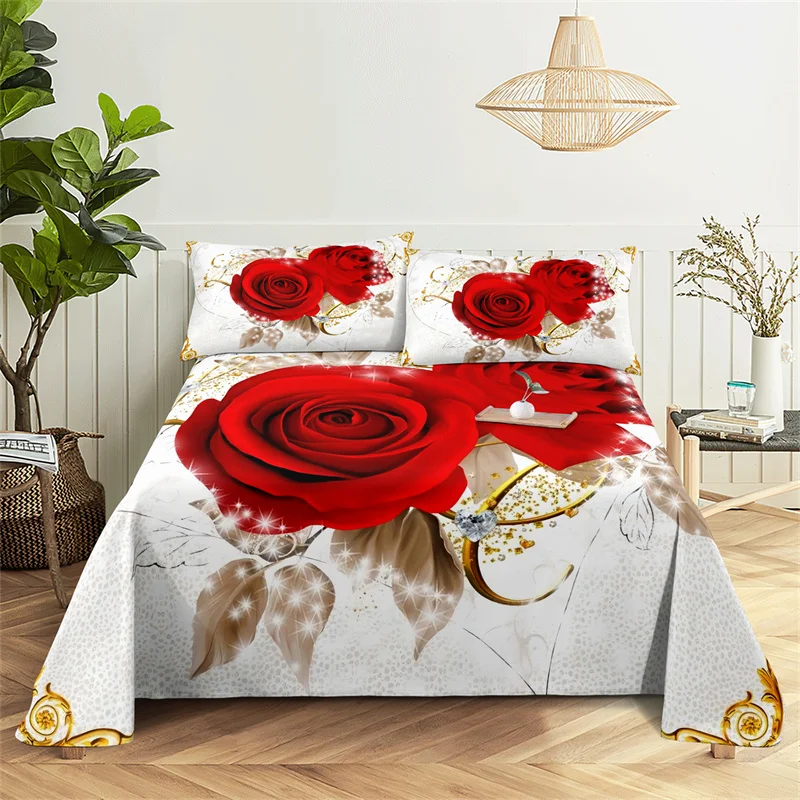 Bedroom Sheet Set Red Rose Digital Printing Black Bedding Sheet Pillow Case Bedding Fashion Exquisite Printing Sheet
Bedroom Sheet Set Red Rose Digital Printing Black Bedding Sheet Pillow Case Bedding Fashion Exquisite Printing Sheet
