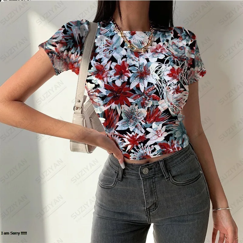 Summer Fashion Tight Women's Short Sleeve T-shirt 3D Printed Women's Short Sleeve Casual Sexy Breathable Personality Women's Top
Summer Fashion Tight Women's Short Sleeve T-shirt 3D Printed Women's Short Sleeve Casual Sexy Breathable Personality Women's Top