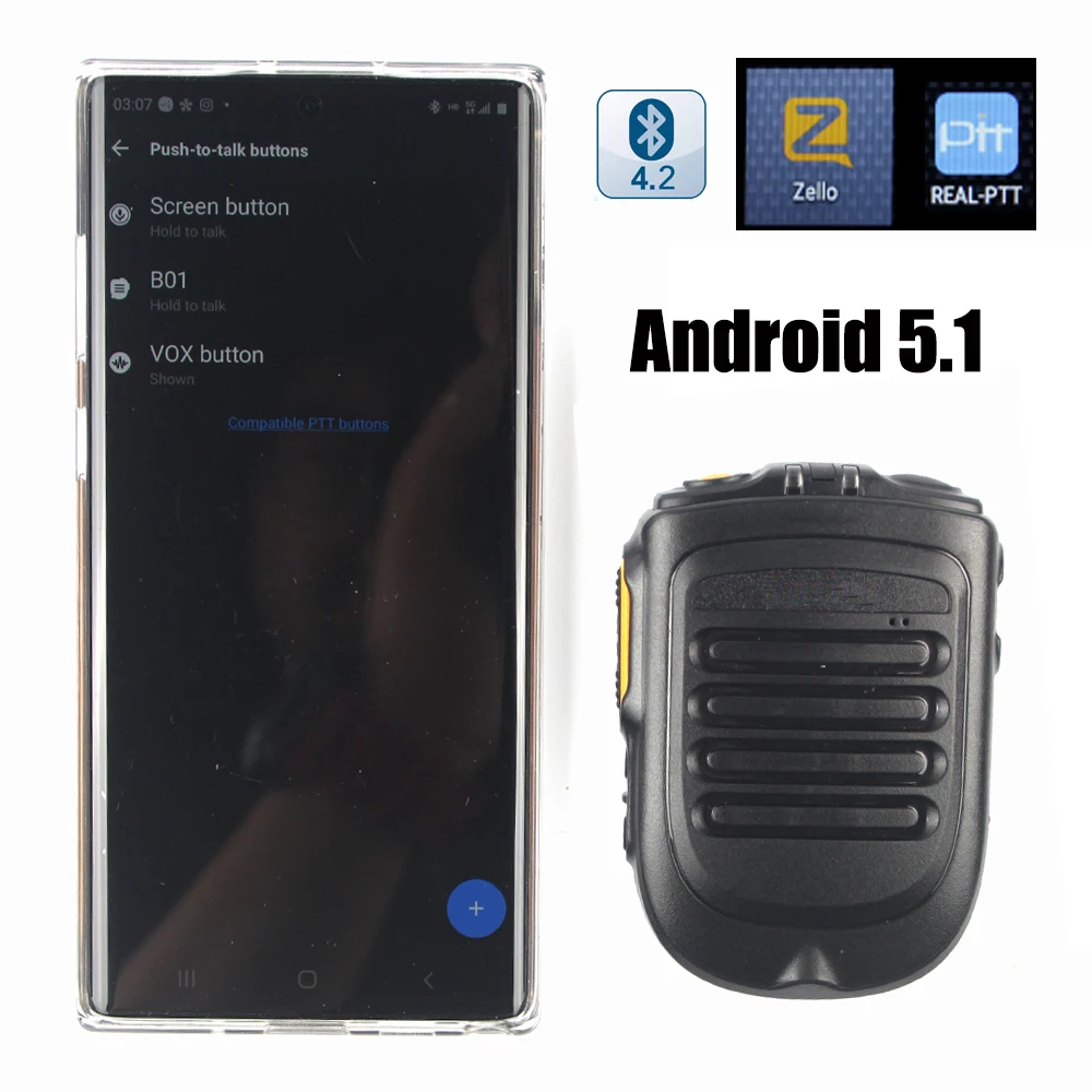 Беспроводной микрофон BT4.2 версия для F22 4G-W2PLUS T320 3G/4G радио REALPTT ZELLO Поддержка