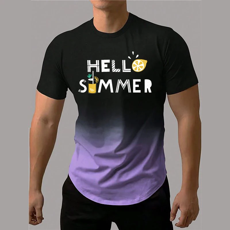Summer Letter Printed T Shirt For Men Contrast Gradient Harajuku Short Sleeve Tee Tops Leisure Crew Neck Men's Casual T-shirts
Summer Letter Printed T Shirt For Men Contrast Gradient Harajuku Short Sleeve Tee Tops Leisure Crew Neck Men's Casual T-shirts