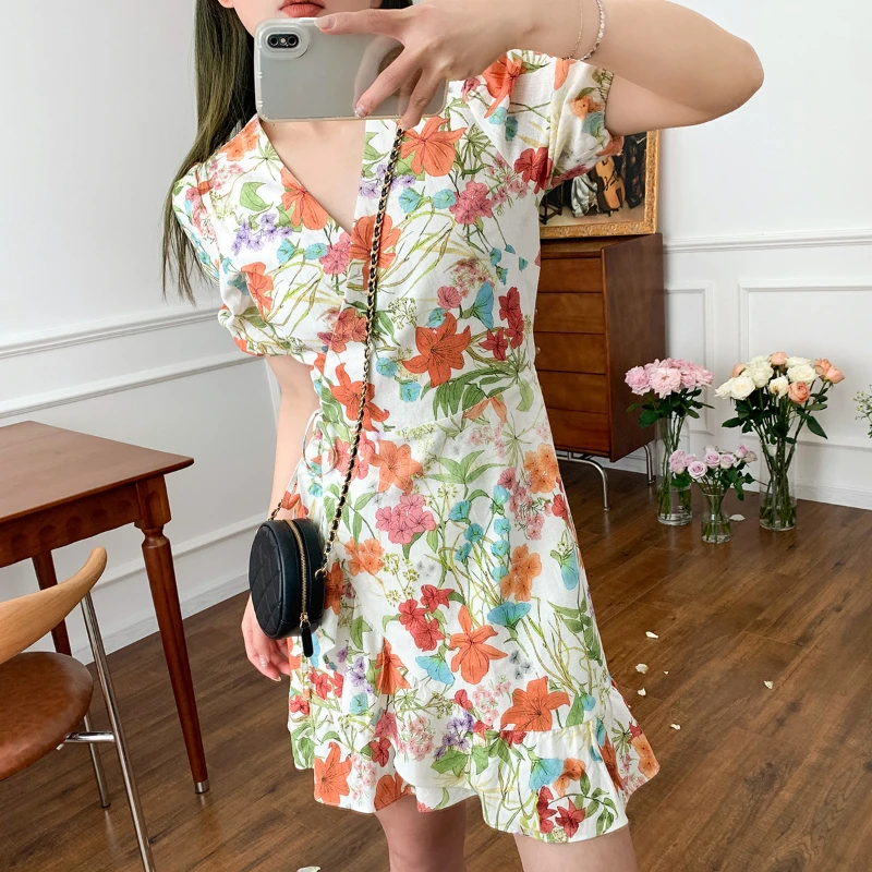 2023 Spring and Summer New Linen Puff Sleeve Printed Short-sleeved Dress for Women
2023 Spring and Summer New Linen Puff Sleeve Printed Short-sleeved Dress for Women