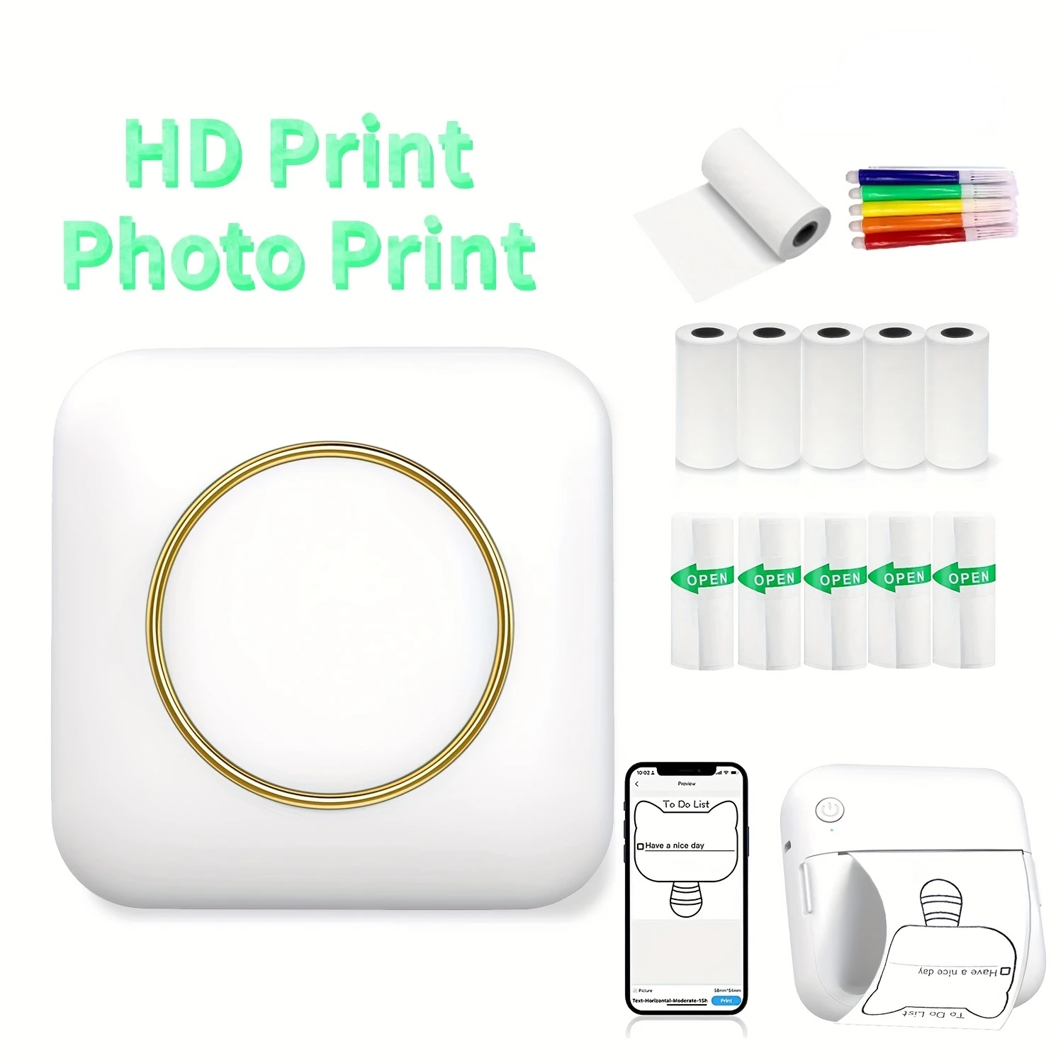Portable Thermal Printer - Multifunctional Stickers Labeling Machine with HD BT & 2D Printing Capabilities
Portable Thermal Printer - Multifunctional Stickers Labeling Machine with HD BT & 2D Printing Capabilities