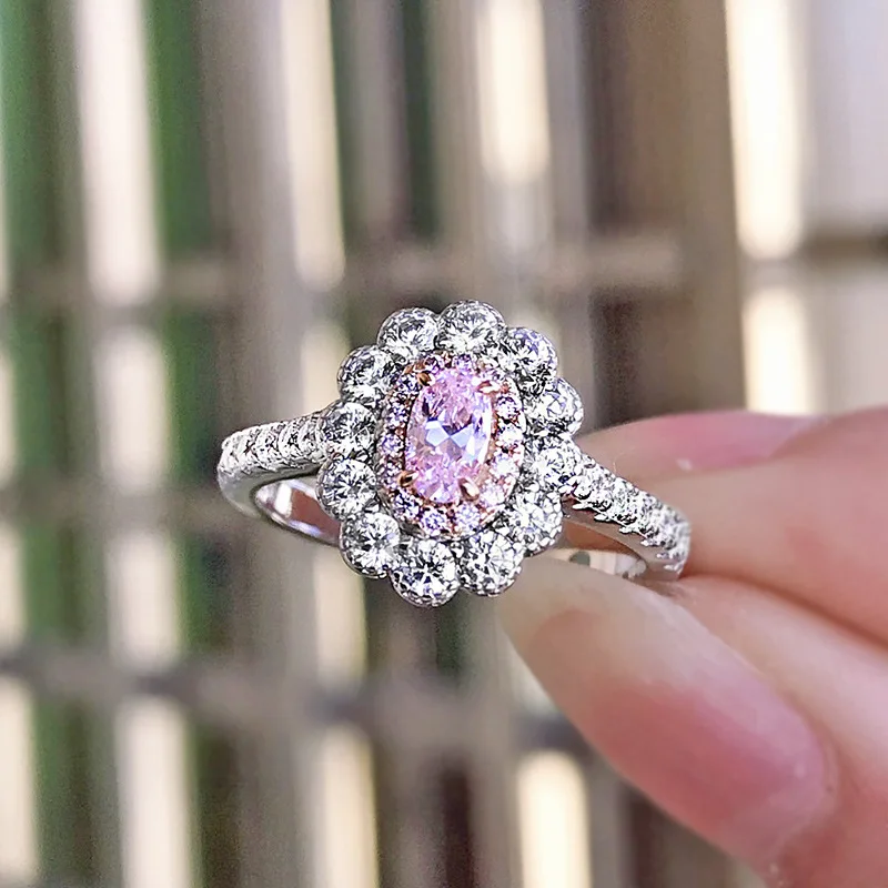 S925 Silver Oval Diamond Ring Women's Unique Fashion Group with Egg-shaped Yellow Diamond Pink Diamond Ring
S925 Silver Oval Diamond Ring Women's Unique Fashion Group with Egg-shaped Yellow Diamond Pink Diamond Ring