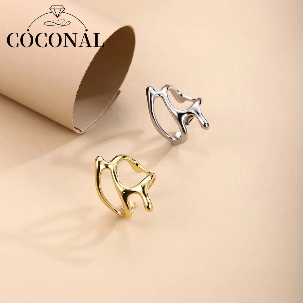 Coconal Fashion Irregular Hollow Out Concave Convex Gold Silver Color Ring Width Open Finger Ring Creative Women Men Jewelry
Coconal Fashion Irregular Hollow Out Concave Convex Gold Silver Color Ring Width Open Finger Ring Creative Women Men Jewelry