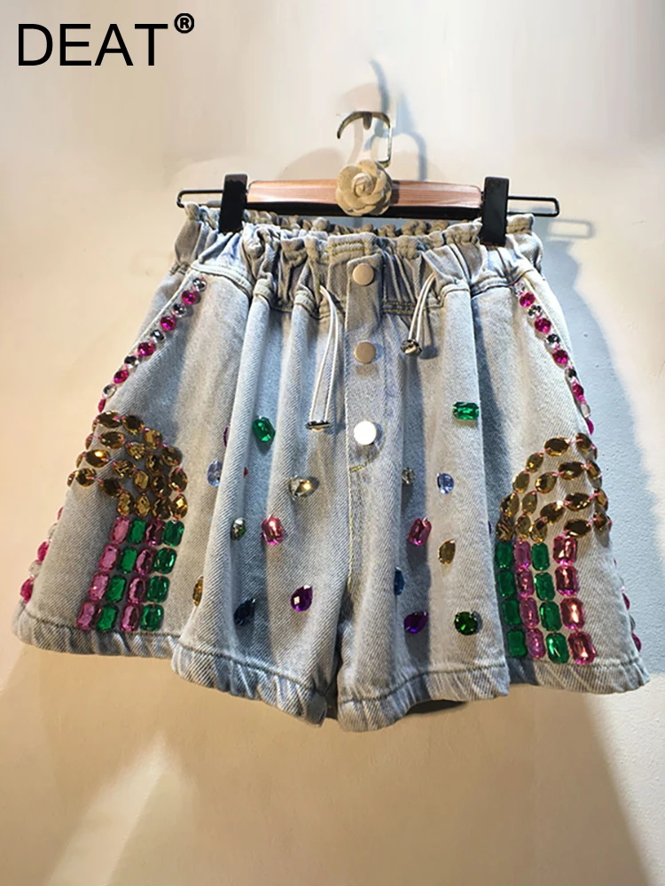 DEAT Women's Denim Shorts Colored Diamonds Elastic High Waist Loose Wide Leg Short Pants 2023 Summer Fashion Streetwear 29L1547
DEAT Women's Denim Shorts Colored Diamonds Elastic High Waist Loose Wide Leg Short Pants 2023 Summer Fashion Streetwear 29L1547