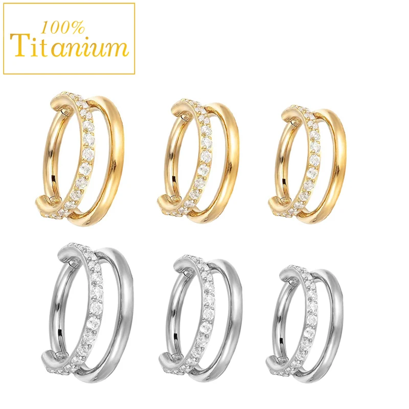 ASTM F136 Titanium 16G CZ Row Conch Cartilage Hoops Daith Tragus Helix Rook Lobe Earrings Septum Piercing Hinged Segment Clicker 
ASTM F136 Titanium 16G CZ Row Conch Cartilage Hoops Daith Tragus Helix Rook Lobe Earrings Septum Piercing Hinged Segment Clicker