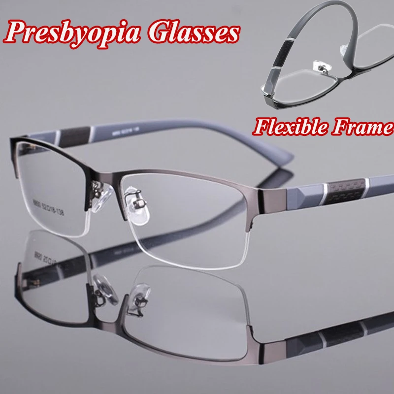 Business Presbyopia Glasses Simple Office Men Computer Eyeglasses TR90 Half Frame Optical Blue Light Eyewear Diopter 0 to +4.0
Business Presbyopia Glasses Simple Office Men Computer Eyeglasses TR90 Half Frame Optical Blue Light Eyewear Diopter 0 to +4.0
