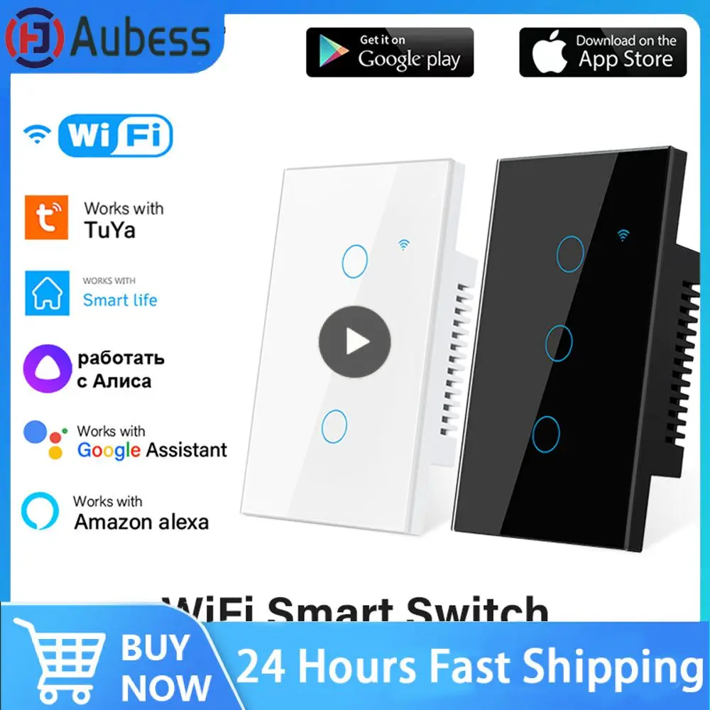 1~5PCS Tuya WiFi US Smart Light Switch Neutral wire/No Neutral wire Required 120 Type Wall Touch Switch Work with Alexa, Google
1~5PCS Tuya WiFi US Smart Light Switch Neutral wire/No Neutral wire Required 120 Type Wall Touch Switch Work with Alexa, Google