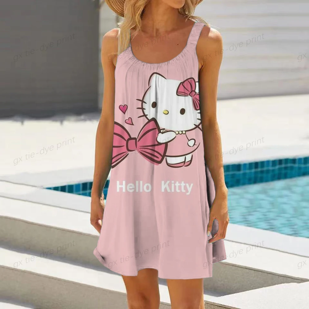 Женское пляжное платье с принтом Hello Kitty, летнее пикантное элегантное платье на бретелях-спагетти, женская одежда
Женское пляжное платье с принтом Hello Kitty, летнее пикантное элегантное платье на бретелях-спагетти, женская одежда