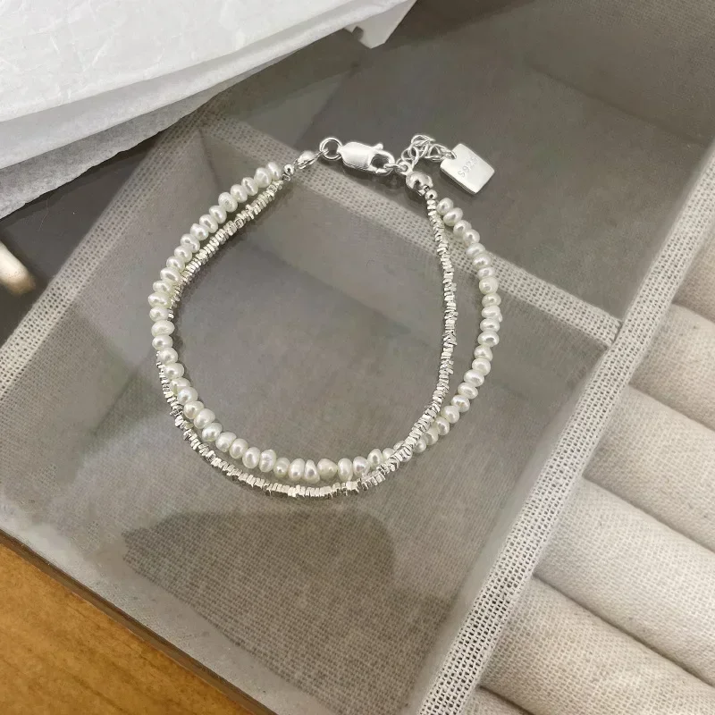 925 Sterling Silver Double Layer Pearl Bracelet for Women Girl Design Bead Korean Jewelry Dropshipping Charm Bracelet
925 Sterling Silver Double Layer Pearl Bracelet for Women Girl Design Bead Korean Jewelry Dropshipping Charm Bracelet