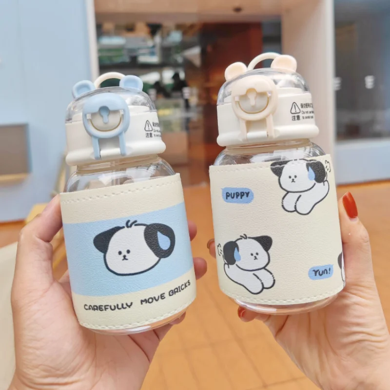 400ml Cute Puppy Glass Cup with Leather Cover Scalding Resistant Straw Cup Student Gift Cup Kids Water Bottle with Straw
400ml Cute Puppy Glass Cup with Leather Cover Scalding Resistant Straw Cup Student Gift Cup Kids Water Bottle with Straw