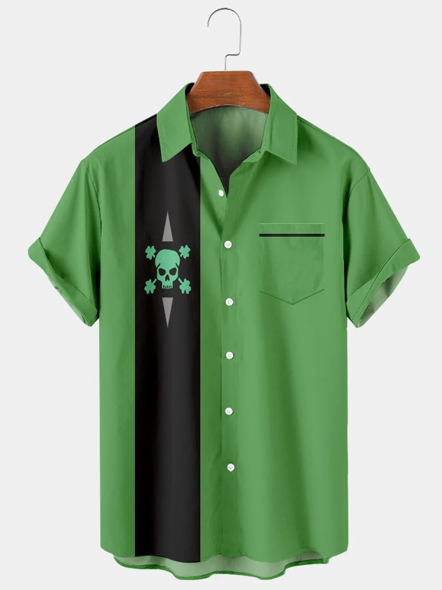 2022 New Cross Skull Stripe 3d Digital Printing Trend Loose Short-sleeved Shirt Men's Top Men Clothing 2020 Button Up Shirt
2022 New Cross Skull Stripe 3d Digital Printing Trend Loose Short-sleeved Shirt Men's Top Men Clothing 2020 Button Up Shirt
