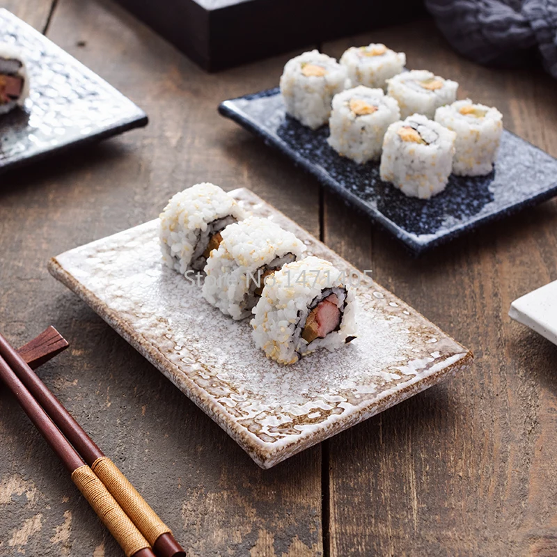 Japanese Ceramic Sushi Plate Creative Rectangular Flat Plate Flat Cake Snack Plate Characteristic Plate Retro Tableware platos
Japanese Ceramic Sushi Plate Creative Rectangular Flat Plate Flat Cake Snack Plate Characteristic Plate Retro Tableware platos