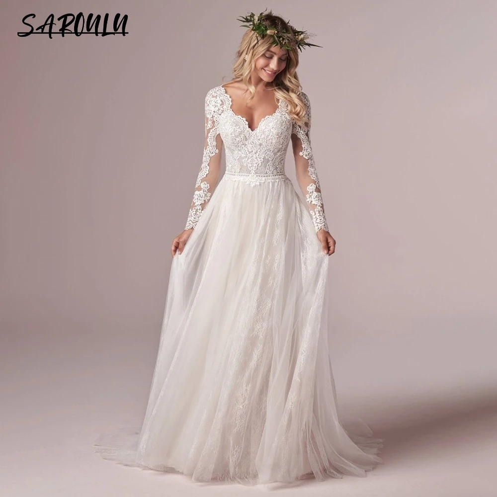 Romantic Floral A-line Wedding Dress Sweetheart Long Sleeve Illusion Bridal Wedding Gown Plus Size Bride Dresses Custom Made
Romantic Floral A-line Wedding Dress Sweetheart Long Sleeve Illusion Bridal Wedding Gown Plus Size Bride Dresses Custom Made