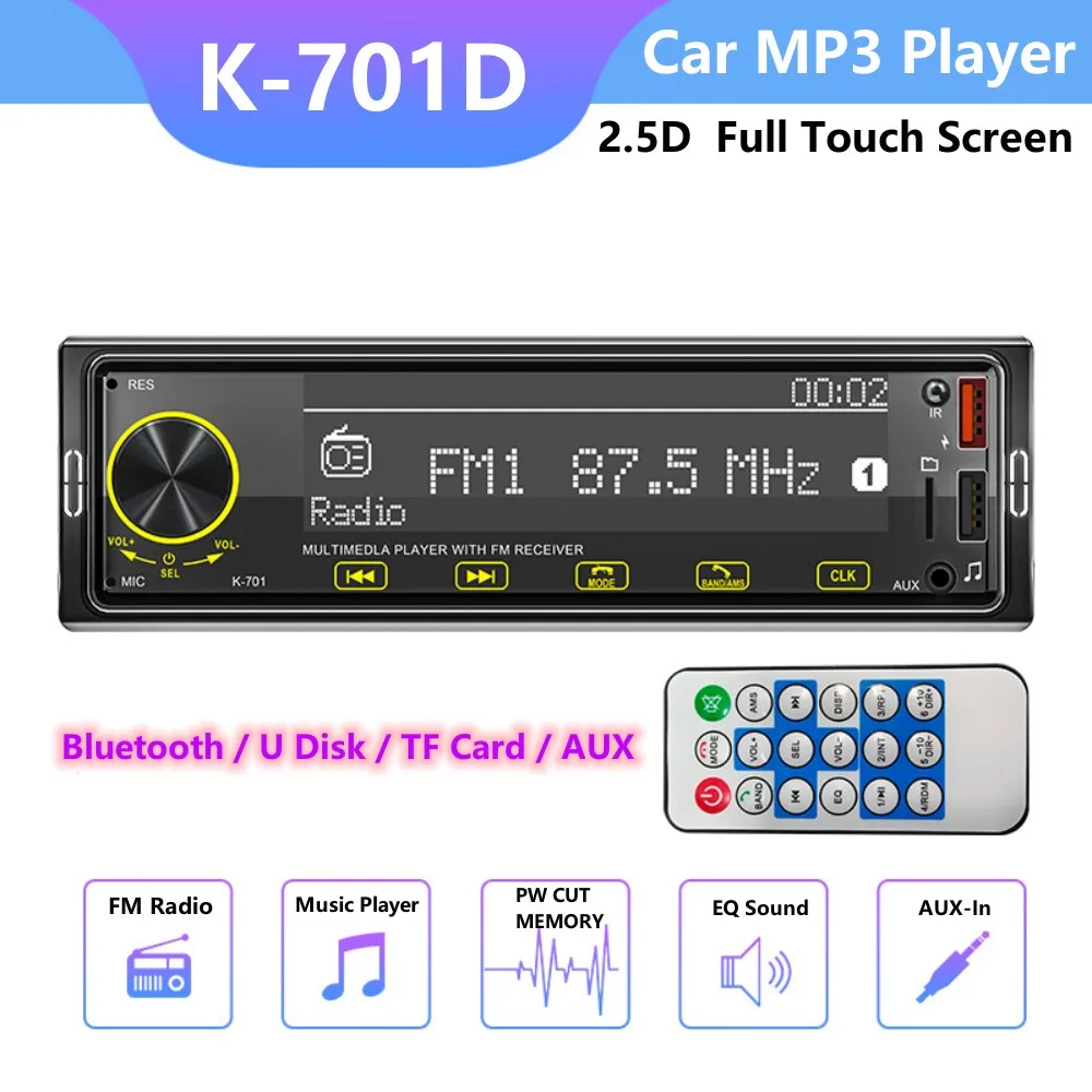 1 DIN Car Stereo MP3 Player 2.5D Touch Screen Car Radio Bass-Heavy Audio DAB AUX AM FM Radio Car Player Bluetooth Car Autoradio
1 DIN Car Stereo MP3 Player 2.5D Touch Screen Car Radio Bass-Heavy Audio DAB AUX AM FM Radio Car Player Bluetooth Car Autoradio