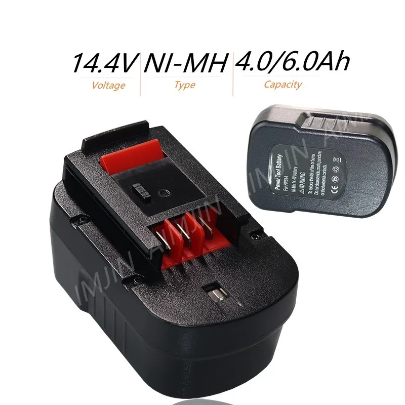 

14.4V HPB14 For Black And Decker 4000mAh/6000mAh Ni-Mh Replacement Batteries Firestorm FSB14 FS140BX 499936-34