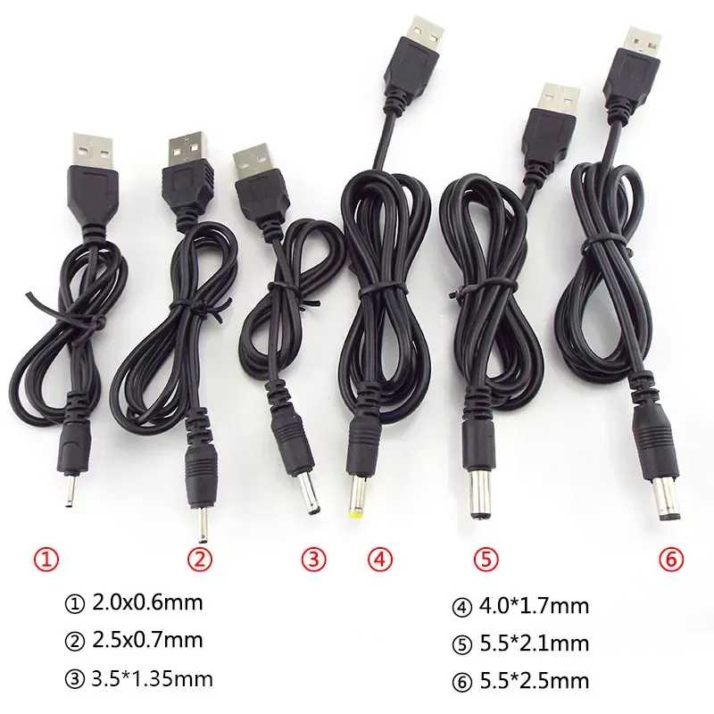 USB A Male to DC 2.0 0.6 2.5 3.5 1.35 4.0 1.7 5.5 2.1 5.5 2.5mm Power supply Plug Jack type A extension cable connector cords
USB A Male to DC 2.0 0.6 2.5 3.5 1.35 4.0 1.7 5.5 2.1 5.5 2.5mm Power supply Plug Jack type A extension cable connector cords
