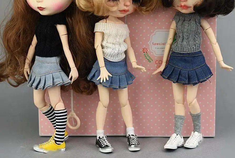 Doll Handmade Multicolored Mini Knitted Sweater Jeans Skirt Suit Doll Accessories Tops Casual Dress Dressing Clothes 1/6 Dolls 
Doll Handmade Multicolored Mini Knitted Sweater Jeans Skirt Suit Doll Accessories Tops Casual Dress Dressing Clothes 1/6 Dolls