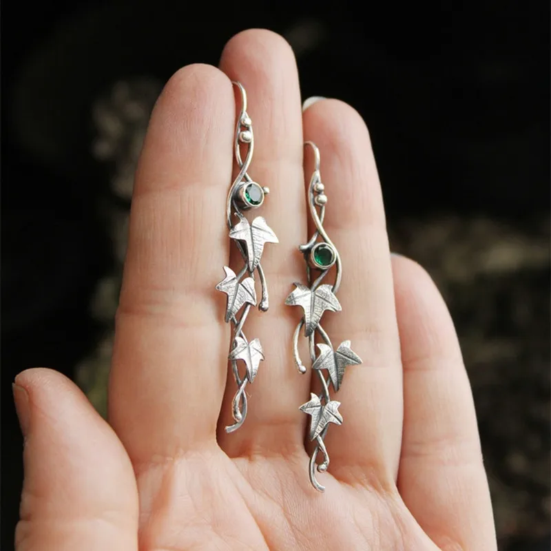 Silver color earrings Ivy Elven earrings Botanical jewelry Plant earrings Leaf design
Silver color earrings Ivy Elven earrings Botanical jewelry Plant earrings Leaf design