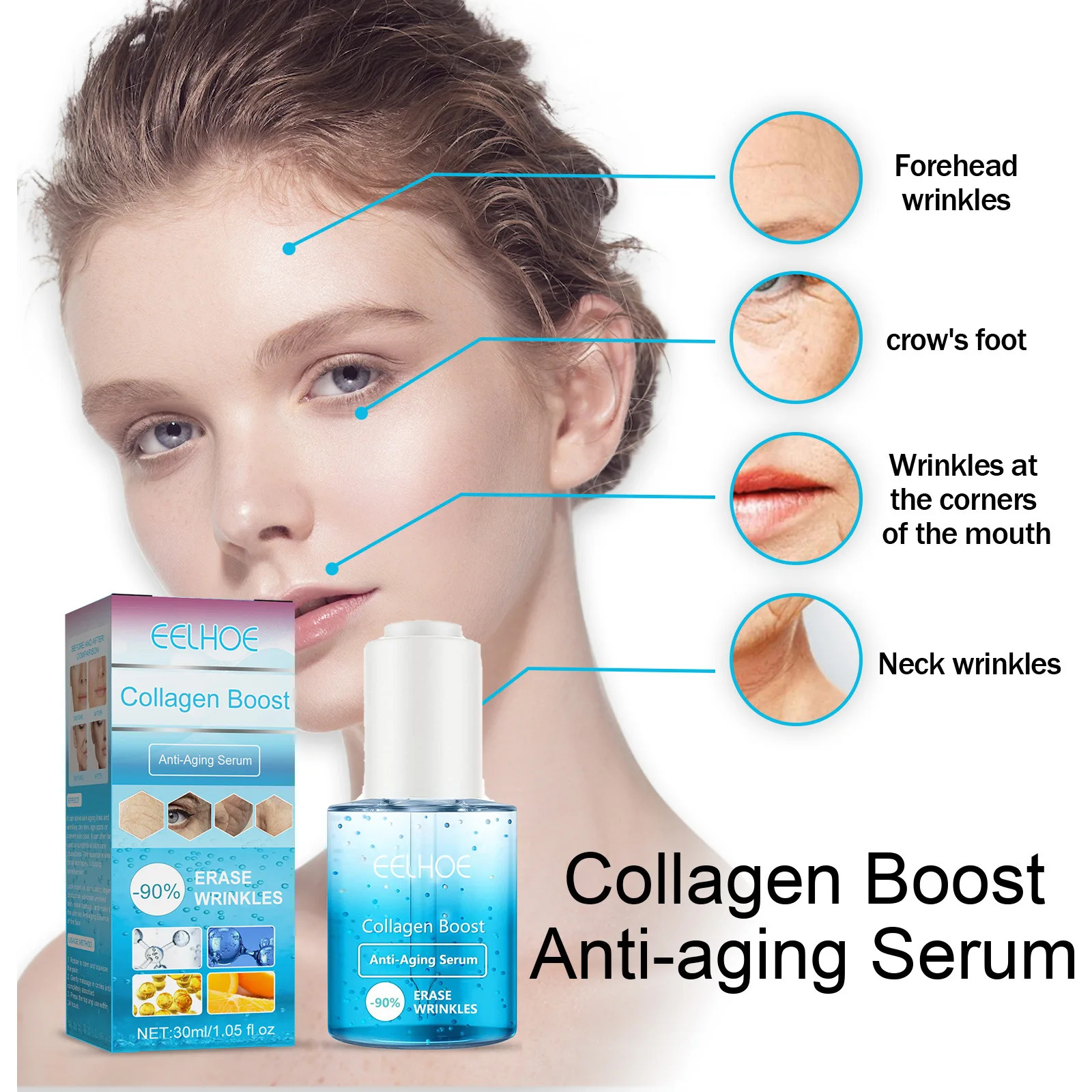EELHOE Collagen Enhanced Anti-Aging Serum Fade Fine Lines and Reverse Aging, Recombine Anti-wrinkle and Tighten Skin
EELHOE Collagen Enhanced Anti-Aging Serum Fade Fine Lines and Reverse Aging, Recombine Anti-wrinkle and Tighten Skin