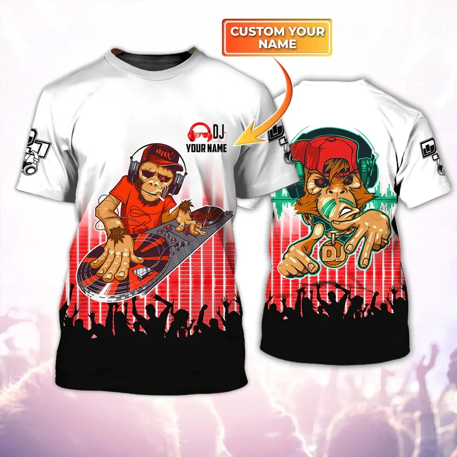 Newest Summer Men's T-shirt Monkey DJ Personalized Name 3D Printed Unisex Hip Hop T Shirt EDM Music Festival Clothing DW142
Newest Summer Men's T-shirt Monkey DJ Personalized Name 3D Printed Unisex Hip Hop T Shirt EDM Music Festival Clothing DW142