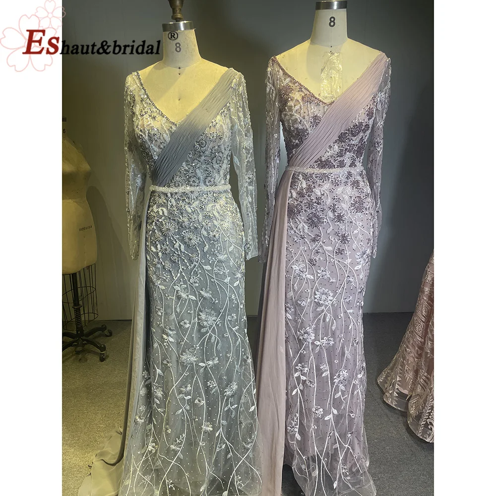 Elegant Dubai Mermaid Lace Evening Dress 2022 Long Sleeves V Neck Crystal Chiffon Skirt Formal Prom Wedding Party Gown for Women
Elegant Dubai Mermaid Lace Evening Dress 2022 Long Sleeves V Neck Crystal Chiffon Skirt Formal Prom Wedding Party Gown for Women