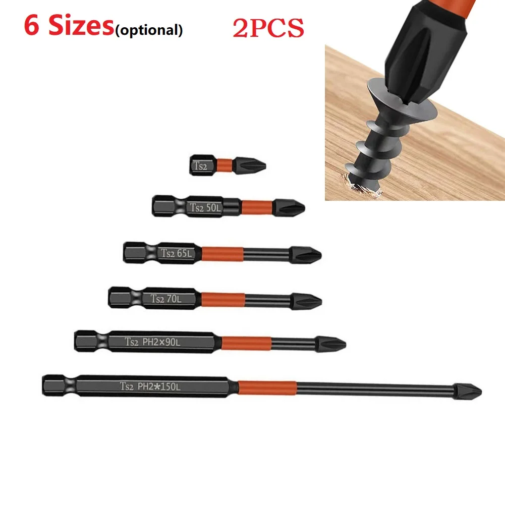2PCS PH2 Magnetic Batch Head Impact Screw Cross Screwdriver Hardness Drill Bit 25/50/65/70/90/150mm For Electric Screwdriver
2PCS PH2 Magnetic Batch Head Impact Screw Cross Screwdriver Hardness Drill Bit 25/50/65/70/90/150mm For Electric Screwdriver