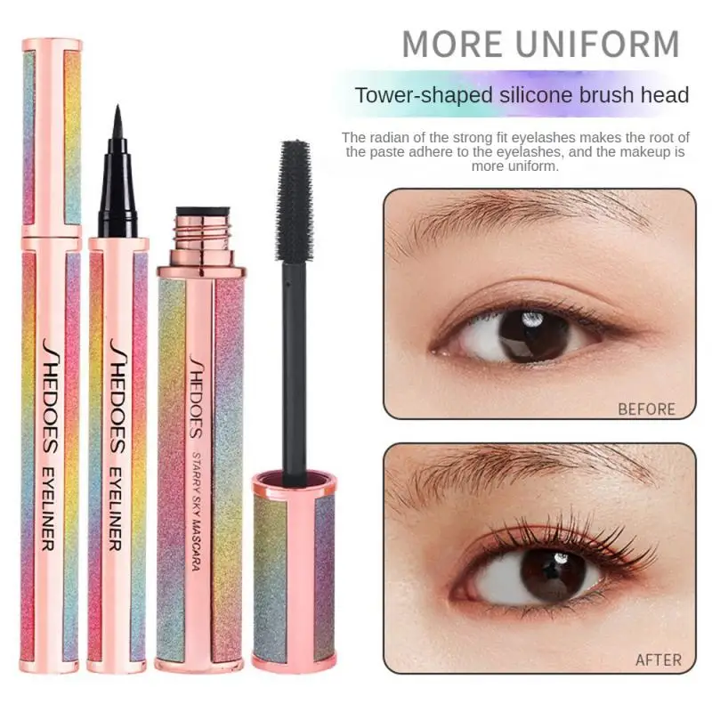 

Sky Star 4D Mascara Eyeliner Combination Fast Dry Thick Curly for Eyelash Extension Non-smudging Eyes Makeup Cosmetics